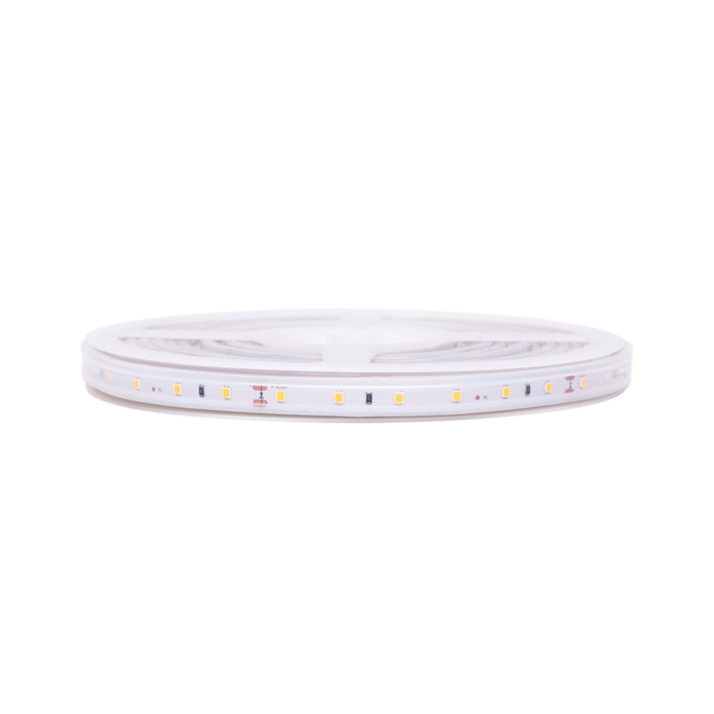 LED juosta 5m ritė 24V 14.4W/ m hermetiška IP67, T formos, šiltai balta 3000K