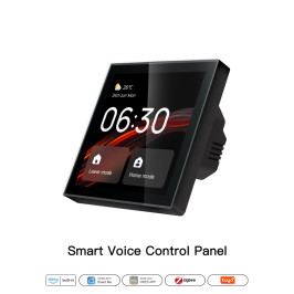 Išmanių namų TUYA valdymo panelė, LCD, Wi-Fi, su ZigBee bridge, montuojama sienoje, juoda