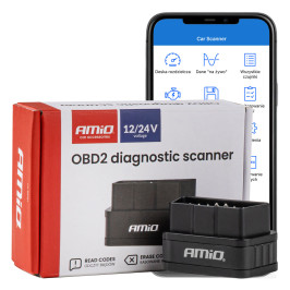 OBD2 diagnostikos skeneris, PIC25K80, Bluetooth, AMIO