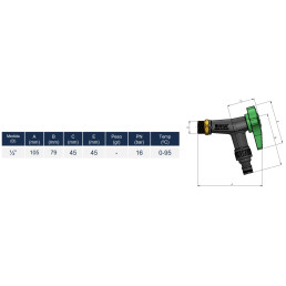 Arco GRIFO sodo ventilis 1/ 2"x1/ 2"