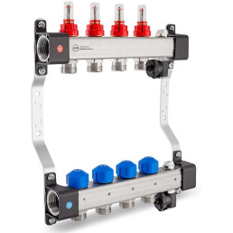 Grindinio šildymo kolekt. su debit. ir pav.vožtuvais KAN-therm InoxFlow UFS-5 žiedų sk. 5 ilgis 290 mm