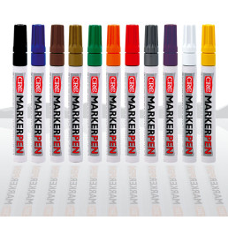 Dažų žymeklis 4.5mm įvairiems paviršiams baltas CRC