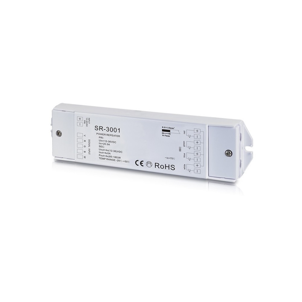 LED RGBW juostos signalo stiprintuvas 12-36Vdc 4x5A, Sunricher