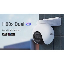 Wi-Fi kamera H80x, dviejų objektyvų 8MP + 2MP, spalvotas naktinis matymas, MicroSD iki 512GB