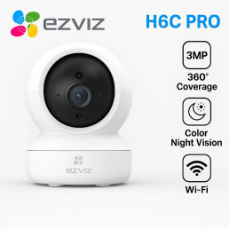Wi-Fi kamera H6C PRO, 3MP 2K, 360° valdoma, Micro SD iki 512GB, IP20