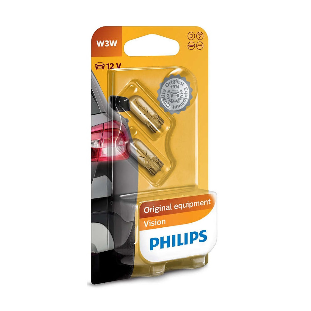 Lemputė 12V 3W W2.1x9.5d, PHILIPS, 2vnt