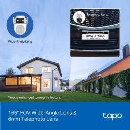 Wi-Fi lauko kamera PT, 2K 3MP du objektyvai plataus ir siauro kampo, IP66, MicroSD iki 512GB