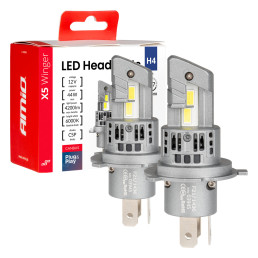 LED lemputės CANBUS H4 11-18V 44W 6000K 4200lm 2 vnt. AMiO