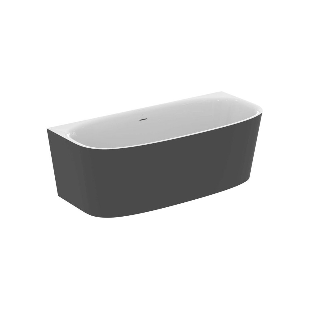 Prie sienos statoma akrilinė vonia Ideal Standard Dea Duo 180x80cm, vidus baltas/ išorė matinė juoda