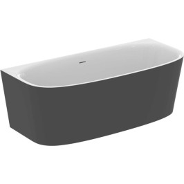 Prie sienos statoma akrilinė vonia Ideal Standard Dea Duo 180x80cm, vidus baltas/ išorė matinė juoda