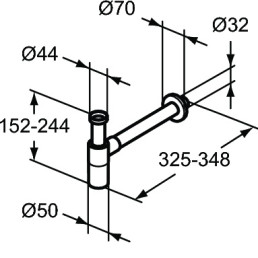 Ideal Standart Ipalyss dekoratyvinis praustuvo sifonas, G1 1/ 4, matinė juoda spalva