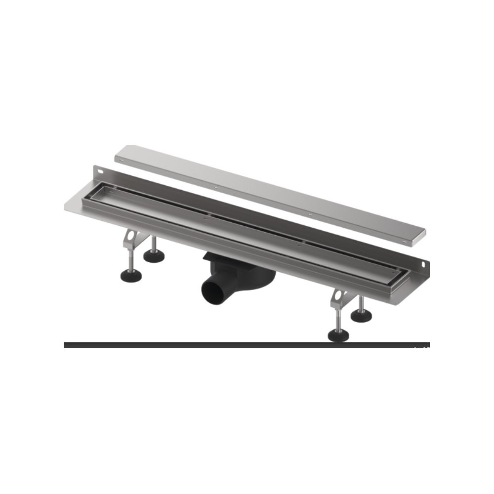 TECElinus dušo latako komplektas su dvipusėmis grotelėmis steel/ plate , su užlenktu flanšu 600mm