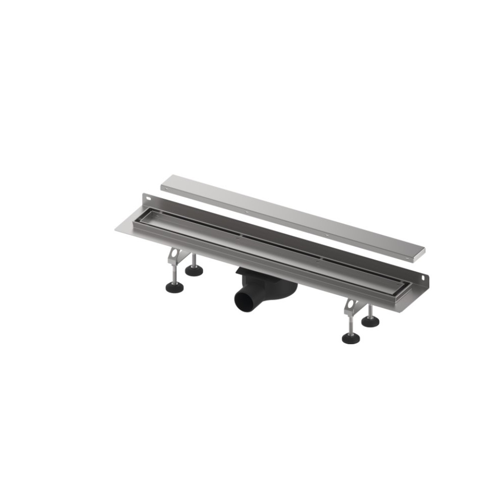 TECElinus dušo latako komplektas su dvipusėmis grotelėmis steel/ plate , su užlenktu flanšu 900mm