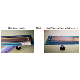 Dušo latako komplektas TECElinus 4in1 700 su dvipusėm grotelėm "2in1" Steel/ Plate