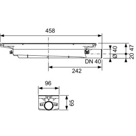 TECEdrainprofile sifonas, šoninis pajungimas, DN40