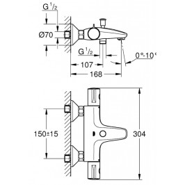 Grohtherm 800 termostatinis maišytuvas voniai/dušui