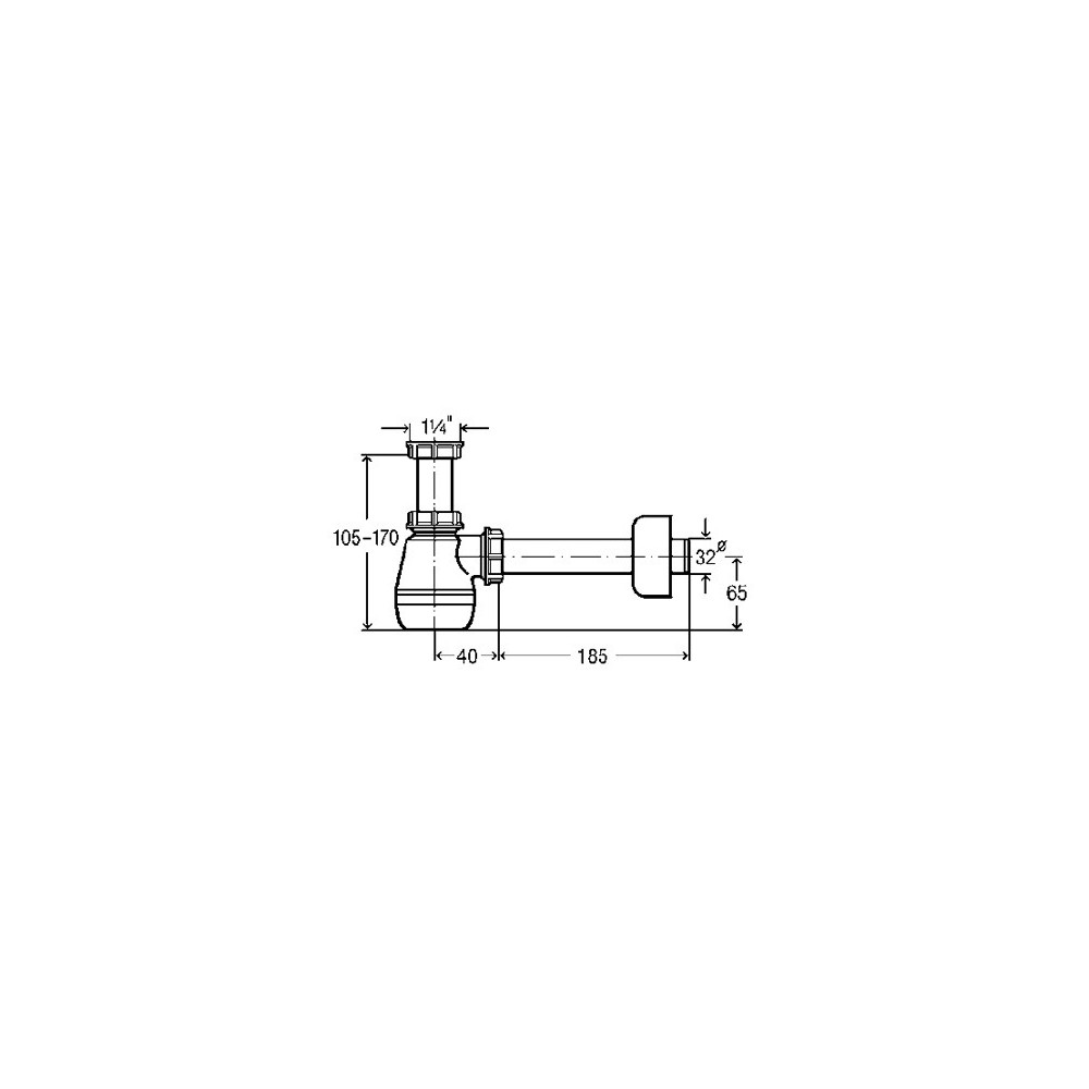 Bide sifonas butelinis, be ventilio 1 1/ 4 x 32