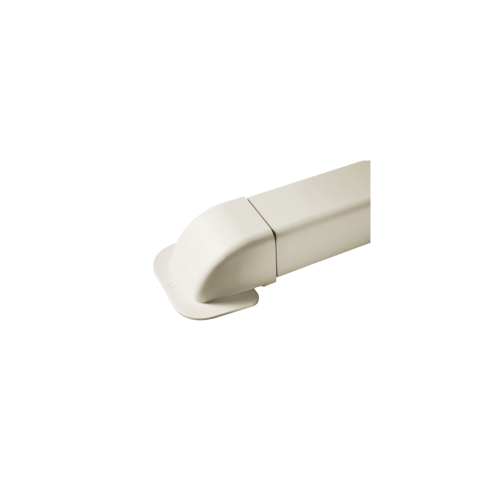Kampinis kanalo užbaigimas prie sienos 90x65mm, baltas (pilna dėžė 6vnt.)