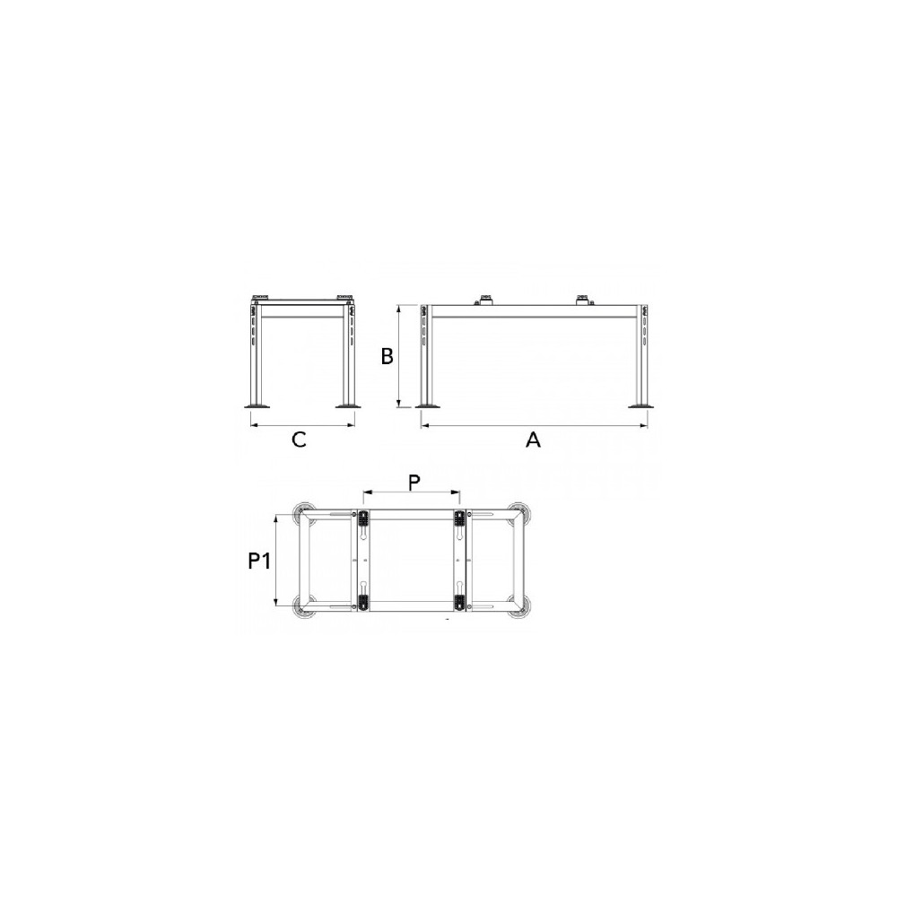 Rėmas lauko daliai "EMPIRE EVO 480", 324-755x280-435 mm, H 410mm, Maks. 150 kg