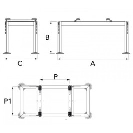 Rėmas lauko daliai "EMPIRE EVO 480", 324-755x280-435 mm, H 410mm, Maks. 150 kg