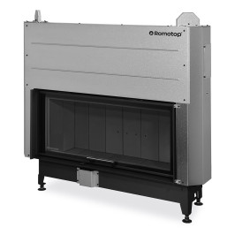 Plieninis židinio ugniakuras Romotop HEAT H3LG 06 110.50 juoda pakura IGN, su pakeliamomis durimis