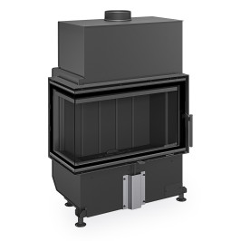 Židinio ugniakuras kampinis Romotop HL2SX23 70.44.33 dviejų dalių kairės pusės stiklu 44 cm, juoda pakura IGN