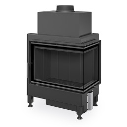 Židinio ugniakuras kampinis HR4SG21 65.51.40 dviejų dalių dešinės pusės stiklu 51cm, juoda pakura IGN