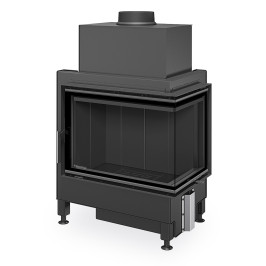 Židinio ugniakuras kampinis HR4SG21 65.51.40 dviejų dalių dešinės pusės stiklu 51cm, juoda pakura IGN