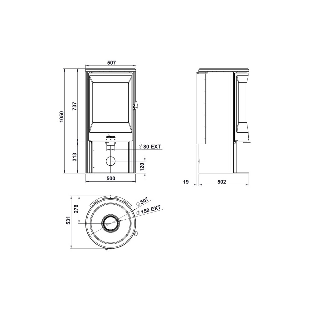 Plieninė krosnelė Invicta Neosen, 6kW (P948836)