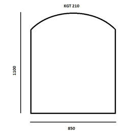 Grūdintas stiklas po židiniu ar krosnele 6mm, arkinis šlifuotais kraštais 850x1100