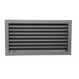 Grotelės VENTLAB 450x240, fiksuotos žaliuzės, juodos