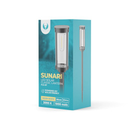 Įsmeigiamas lauko šviestuvas su saulės panele, FILAMENT, 3000K 1000mAh
