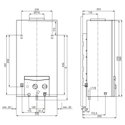 Dujinė karšto vandens šildymo kolonėlė Vaillant MAG mini 114/ 1 I (H-INT) (gamtinės d., bat. uždegimas)