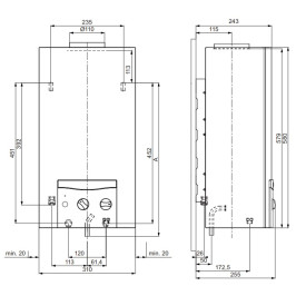 Dujinė karšto vandens šildymo kolonėlė Vaillant MAG mini 114/ 1 I (H-INT) (gamtinės d., bat. uždegimas)