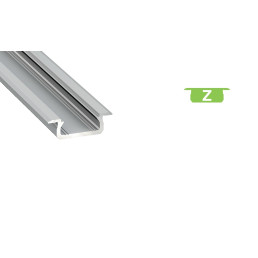 Profilis aliuminis anoduotas LED juostoms įleidžiamas, plonas, Z, 2.02m LUMINES