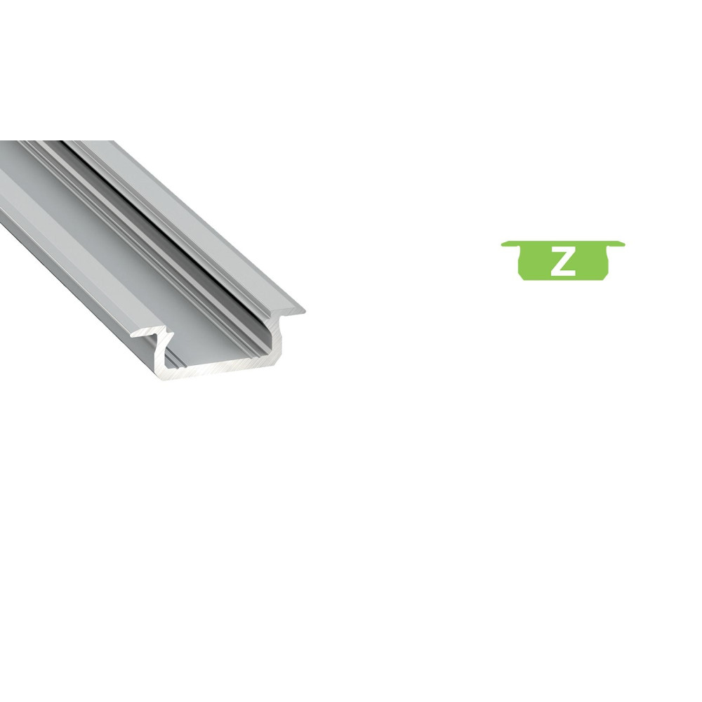 Profilis aliuminis anoduotas LED juostoms įleidžiamas, plonas, Z, 2.02m LUMINES