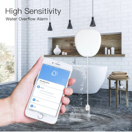 Išmanus vandens nuotekio jutiklis su sirena, bevielis, Wi-Fi, TUYA / Smart Life