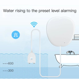 Išmanus vandens nuotekio jutiklis su sirena, bevielis, Wi-Fi, TUYA / Smart Life