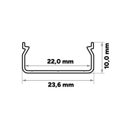LED profilio komplektas EGEN paviršinis platus, aliuminis, anoduotas, matinis dangtelis 3 m