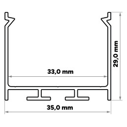 LED profilio komplektas NORS paviršinis/ pakabinamas, juodas, anoduotas, matinis dangtelis 3 m