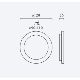 Įmontuojamas LED šviestuvas, 230Vac, 9W, 900lm, CCT (3K/ 4K/ 6K), apvalus, baltas, D 120mm