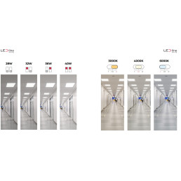LED panelė 120x30 28/ 32/ 36/ 40W, 4800lm, CCT (3K/ 4K/ 6K) UGR 19 keičiamos galios ir spalvos