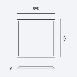 LED panelė 60x60cm 28/ 32/ 36/ 40W, 4800lm, CCT (3K/ 4K/ 6K) UGR 19 keičiamos galios ir spalvos