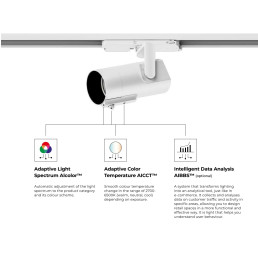 Išmanus šiestuvas bėgeliui AI LED line x Caimeta 35W CCT 36° baltas PRIME