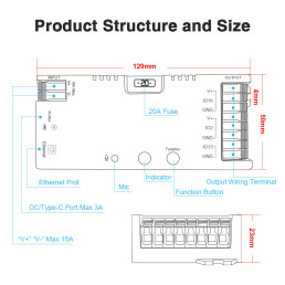 LED skaitmeninės juostos valdiklis ELITE ADVANCED WLED, 5-24Vdc, 10A, RJ45 LAN, Wi-Fi