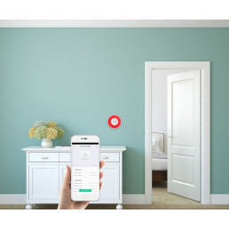 Išmanioji ZigBee TUYA bevielė patalpos sirena, ≥85dB, 5V DC su įkraunama baterija, balta, WOOX