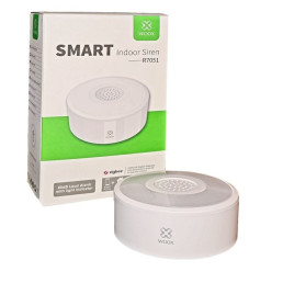Išmanioji ZigBee TUYA bevielė patalpos sirena, ≥85dB, 5V DC su įkraunama baterija, balta, WOOX