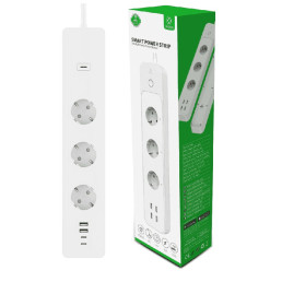 Išmanusis Wi-Fi ilgiklis, 3680W, su energijos matavimu, USB A + USB C, TUYA / Smart Life, WOOX