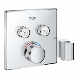 Virštinkinė termostatinio maišytuvo dalis Grohtherm Smartcontrol 2 valdikliai su integruotu dušo laikikliu chromas