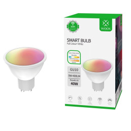 Lemputė LED GU10, 230V, 5.5W, 400lm, 2700K - 6500K, CCT, RGB, išmanioji Wi-Fi, valdoma programėle, TUYA, WOOX